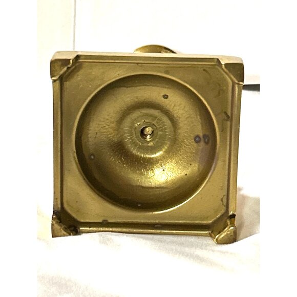 Vintage Solid Brass 5” Taper Candle Holder Square Base Classic Decor - Picture 5 of 6
